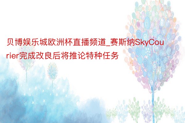 贝博娱乐城欧洲杯直播频道_赛斯纳SkyCourier完成改良后将推论特种任务