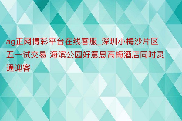 ag正网博彩平台在线客服_深圳小梅沙片区五一试交易 海滨公园好意思高梅酒店同时灵通迎客